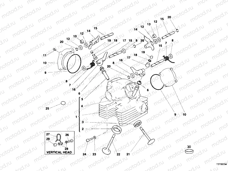 VERTICAL CYLINDER HEAD » VALVE DRIVE