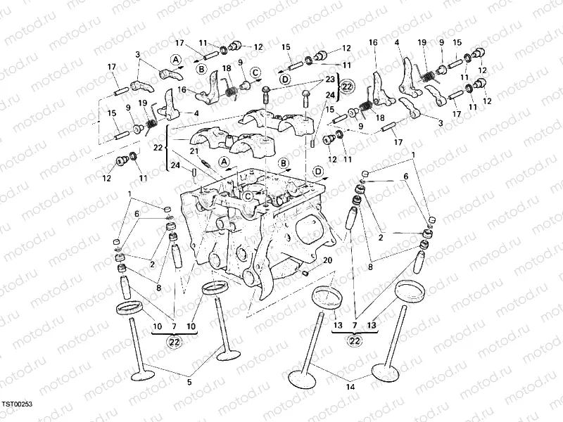 VERTICAL CYLINDER HEAD » VALVE DRIVE