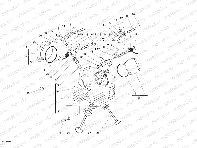VERTICAL CYLINDER HEAD » VALVE DRIVE