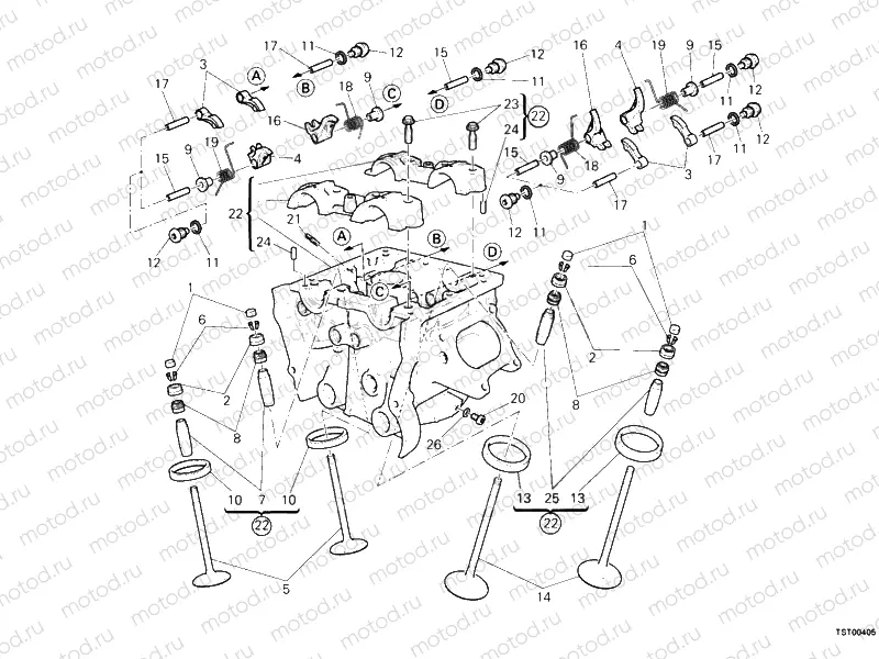 VERTICAL CYLINDER HEAD » VALVE DRIVE