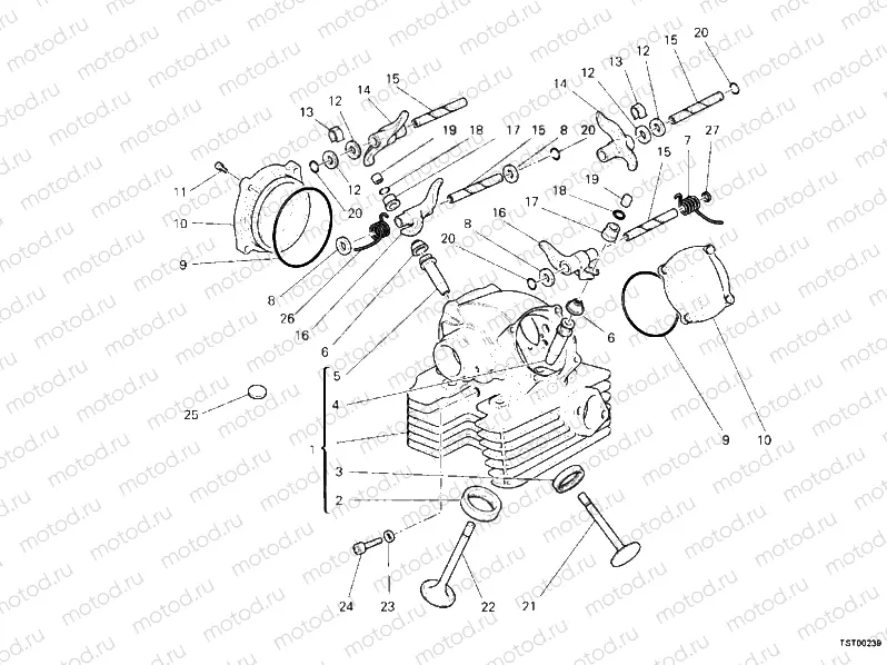 VERTICAL CYLINDER HEAD » VALVE DRIVE