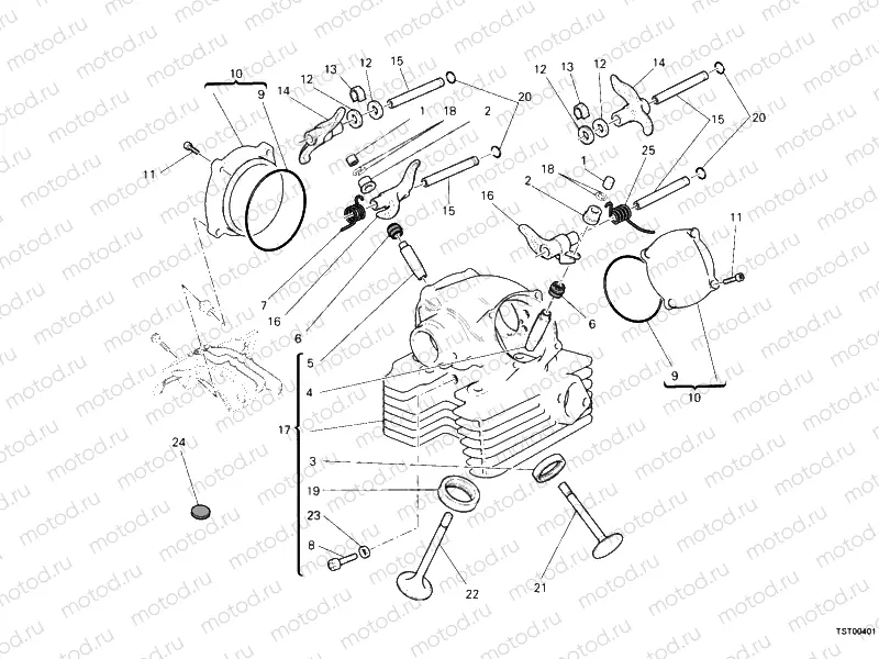 VERTICAL CYLINDER HEAD » VALVE DRIVE
