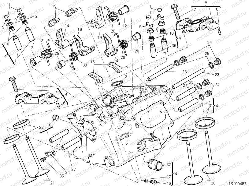 VERTICAL CYLINDER HEAD » VALVE DRIVE