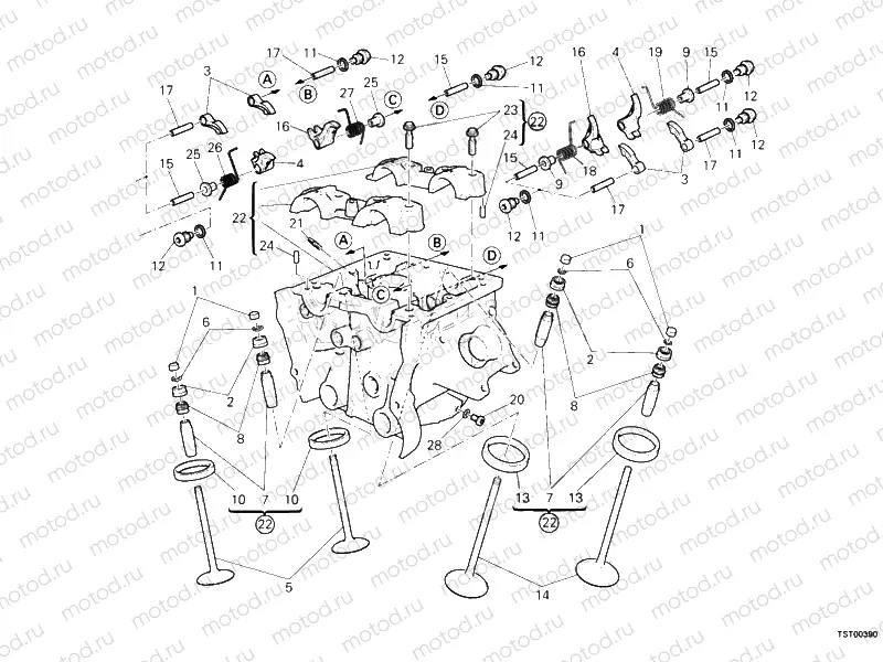 VERTICAL CYLINDER HEAD » VALVE DRIVE