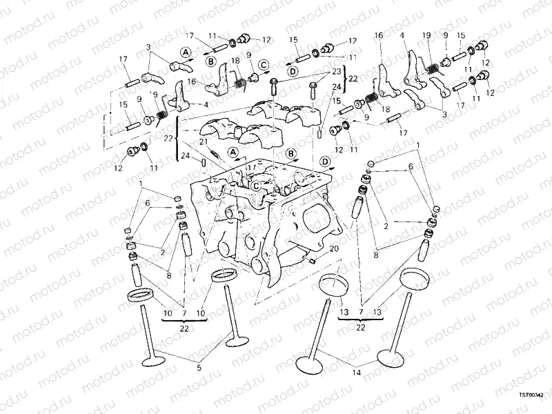 VERTICAL CYLINDER HEAD » VALVE DRIVE