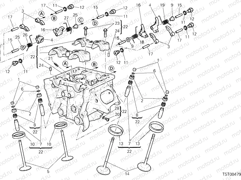 VERTICAL CYLINDER HEAD » VALVE DRIVE