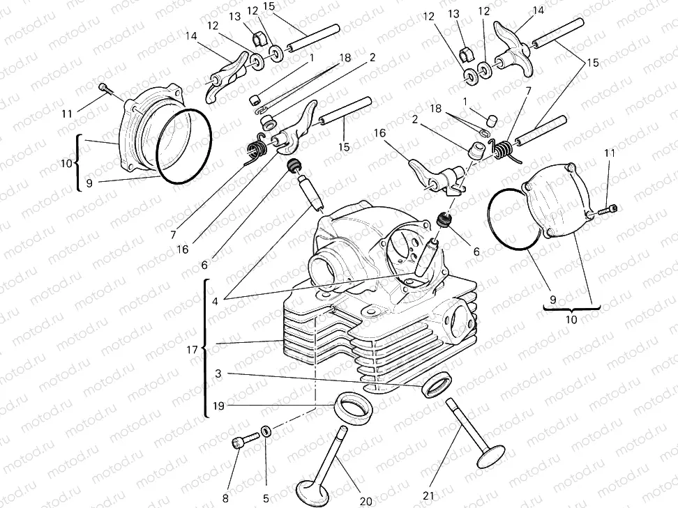 VERTICAL CYLINDER HEAD » VALVE DRIVE