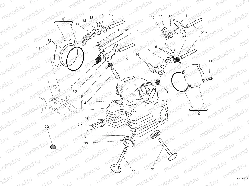 VERTICAL CYLINDER HEAD » VALVE DRIVE