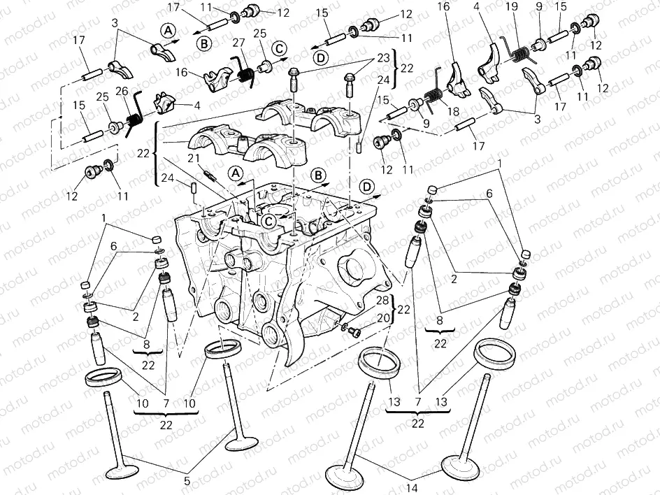 VERTICAL CYLINDER HEAD » VALVE DRIVE