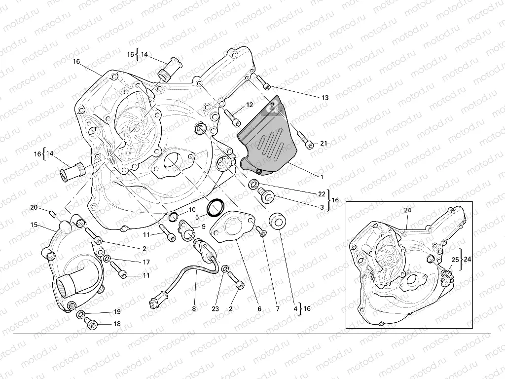 WATER PUMP - ALTERNATOR COVER 1