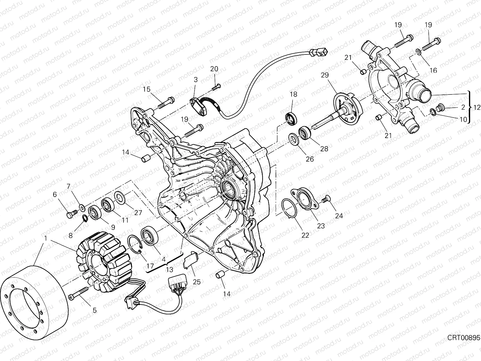 WATER PUMP-ALTR-SIDE CRNKCSE COVER