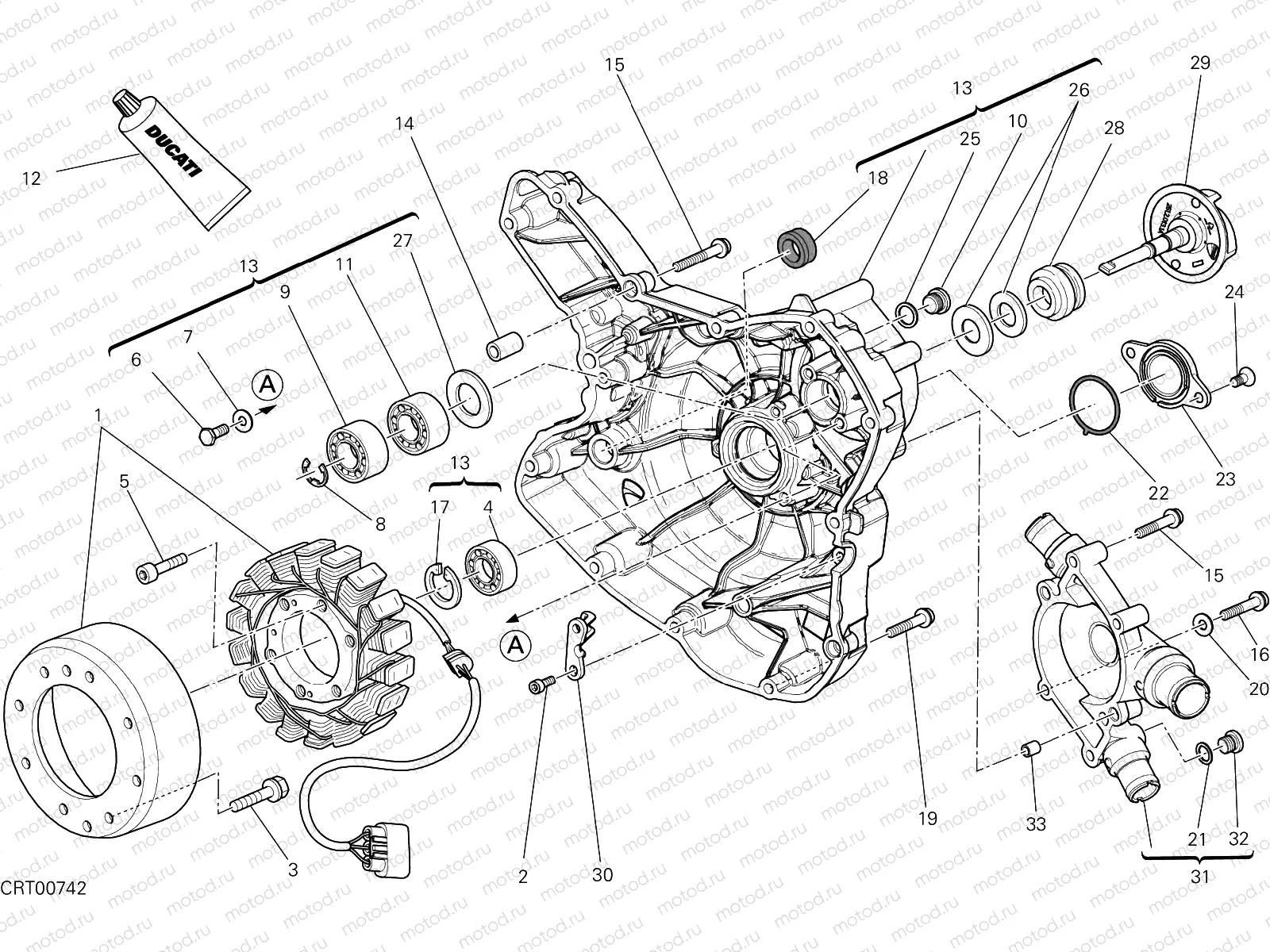 WATER PUMP-ALTR-SIDE CRNKCSE COVER [MOD:DVLC]