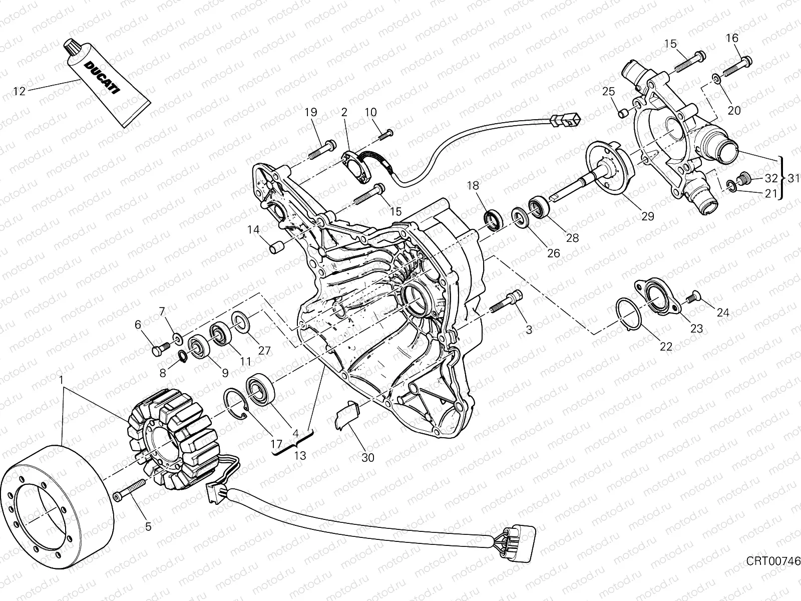 WATER PUMP-ALTR-SIDE CRNKCSE COVER [MOD:M 1200S]