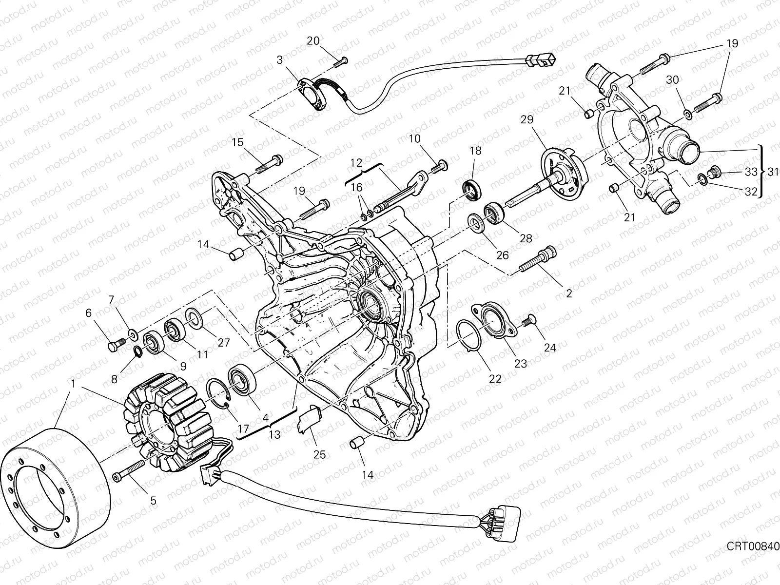 WATER PUMP-ALTR-SIDE CRNKCSE COVER [MOD:M821STEA]