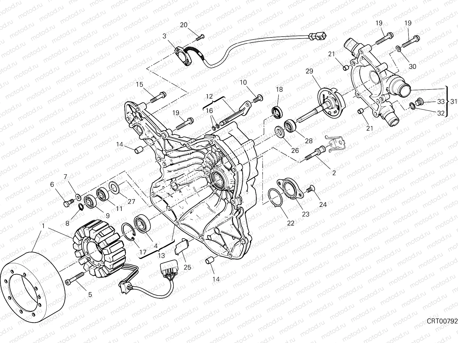 WATER PUMP-ALTR-SIDE CRNKCSE COVER [MOD:SS 939 S]