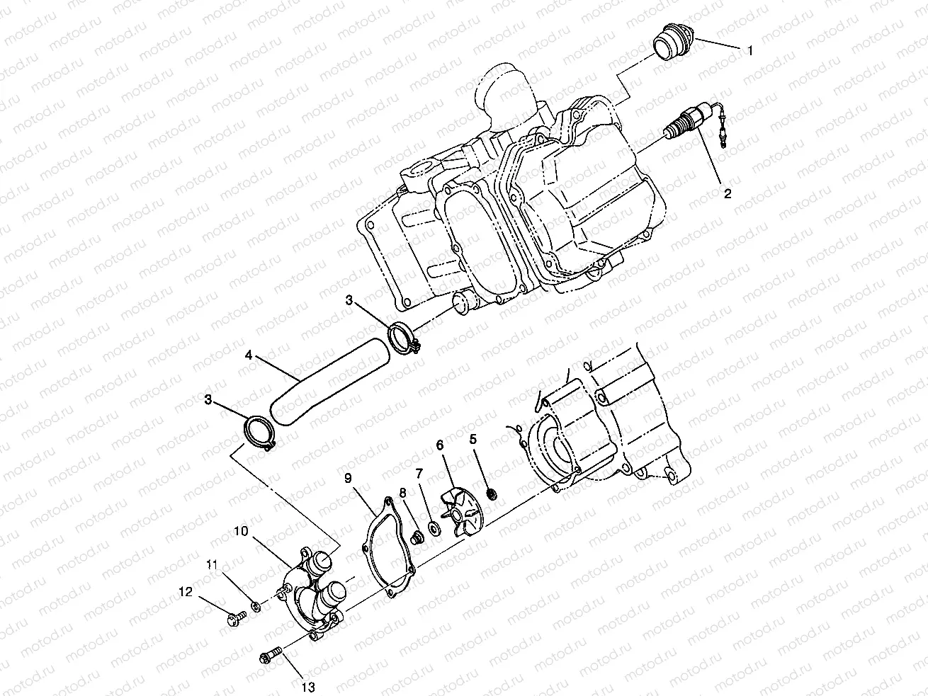 WATER PUMP Magnum 6X6 - W968744 and Magnum 6X6 Swedish - S968744 (4936073607D012) | WATER PUMP Magnum 6X6 - W968744 and Magnum 6X6 Swedish - S968744 (4936073607D012)
