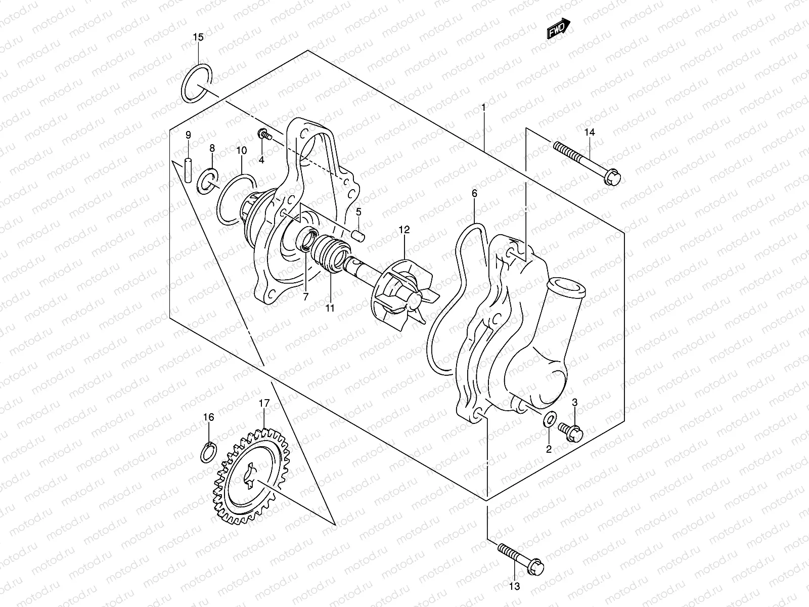 WATER PUMP (MODEL K5/K6/K7)