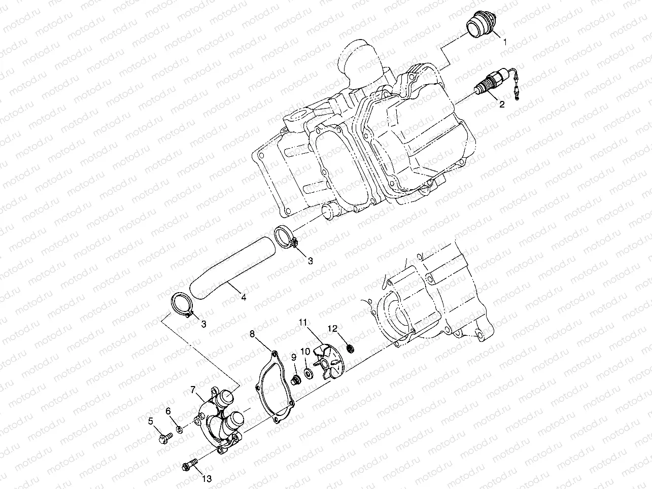 WATER PUMP  Scrambler 500 W97BC50A (4943074307D009) | WATER PUMP  Scrambler 500 W97BC50A (4943074307D009)
