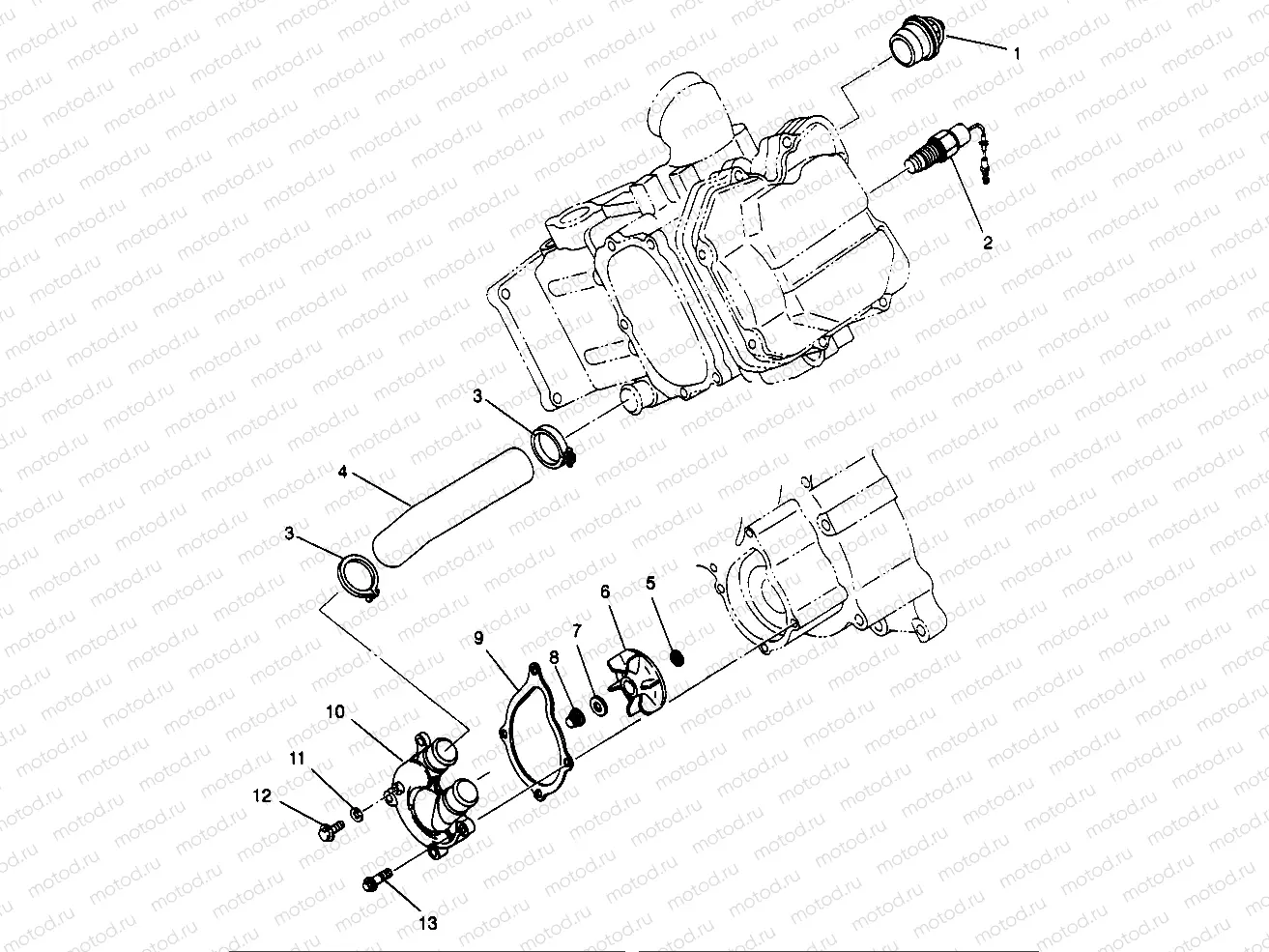 WATER PUMP SPORTSMAN 500 W969244 (4936093609D005) | WATER PUMP SPORTSMAN 500 W969244 (4936093609D005)
