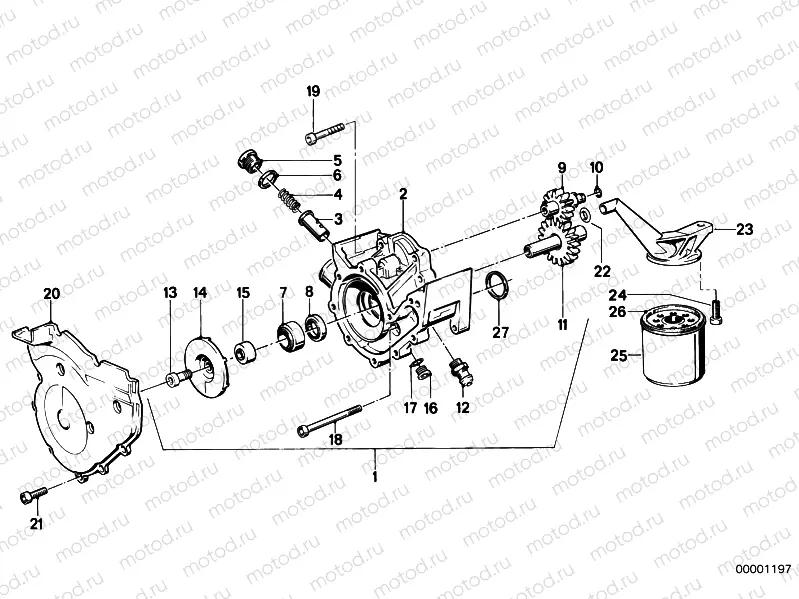 Waterpump/oilpump - oil filter