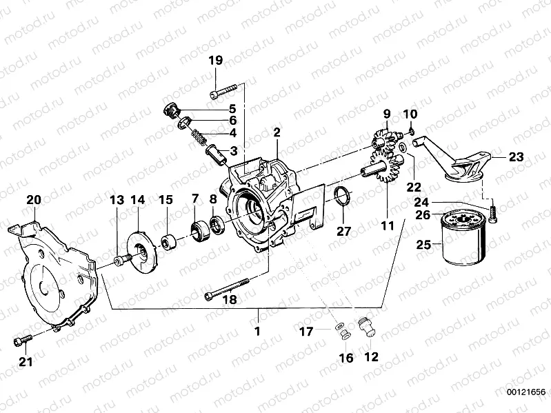 Waterpump/oilpump - oil filter