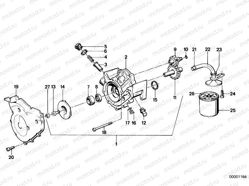 Waterpump/oilpump - oil filter