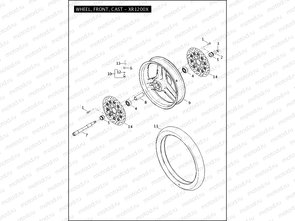 WHEEL, FRONT, CAST - XR1200X