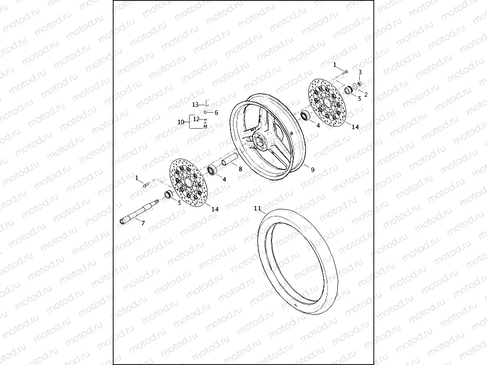 WHEEL, FRONT, CAST - XR1200X