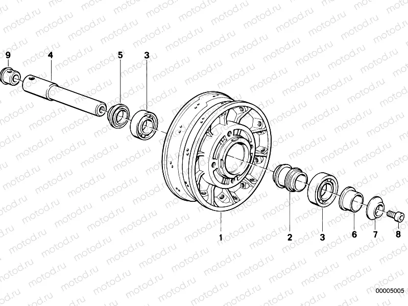 Wheel hub mounting parts front
