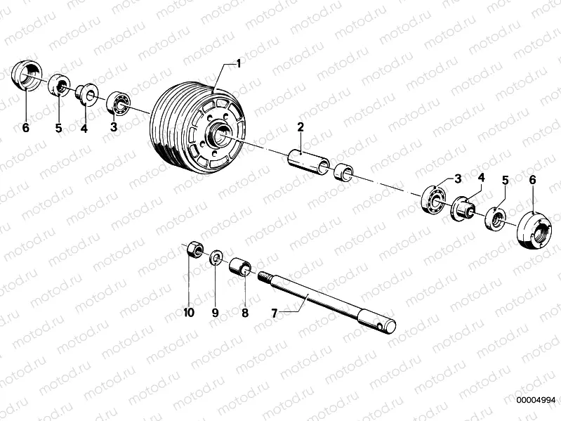 Wheel hub mounting parts front