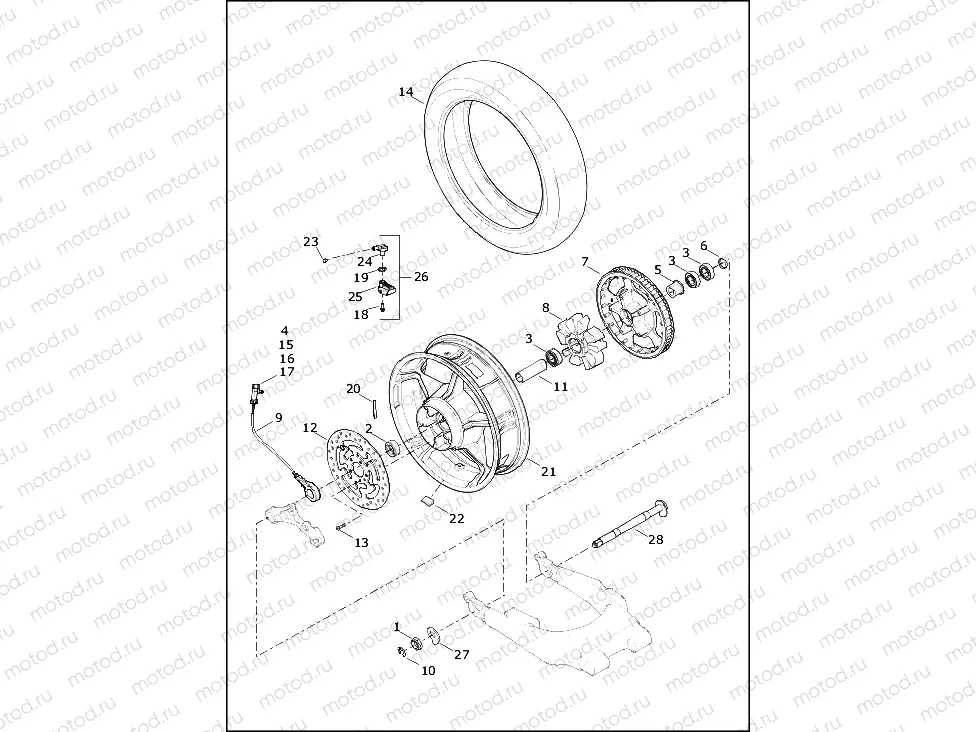 WHEEL, REAR