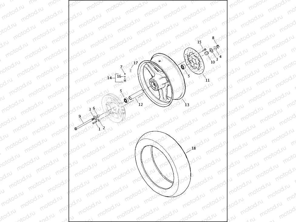 WHEEL, REAR, CAST - XR1200X