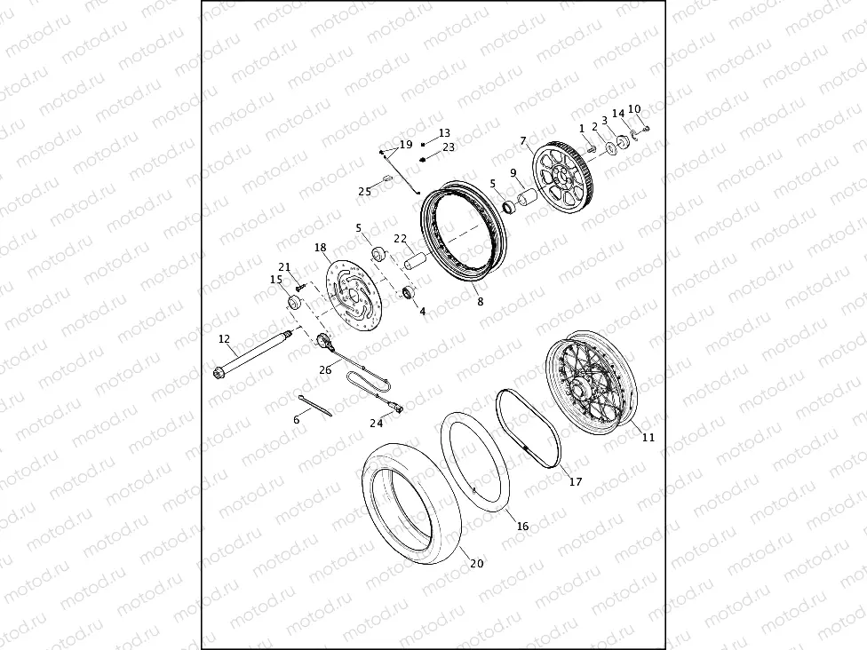 WHEEL, REAR, LACED (2 OF 2)