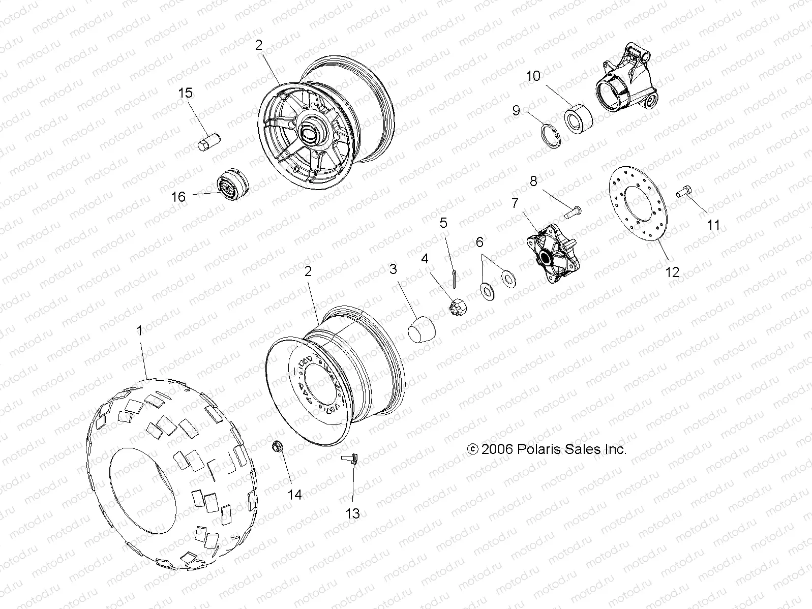 WHEEL | WHEEL, REAR - A07MH50AB/AL/AQ/AX/AY/AZ/MN50AF/AN/AT/AY (49ATVWHEELREAR07500EFI)