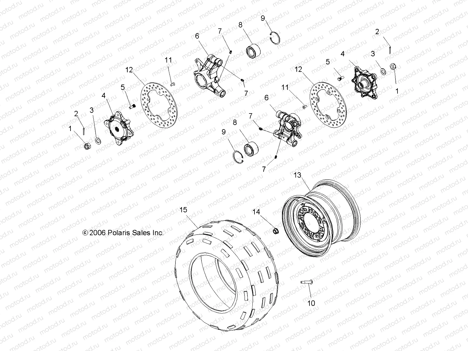 WHEEL | WHEEL, REAR and HUB, REAR - A07LB27FA/LH27FB (49ATVWHEELREAR07HAWKI)