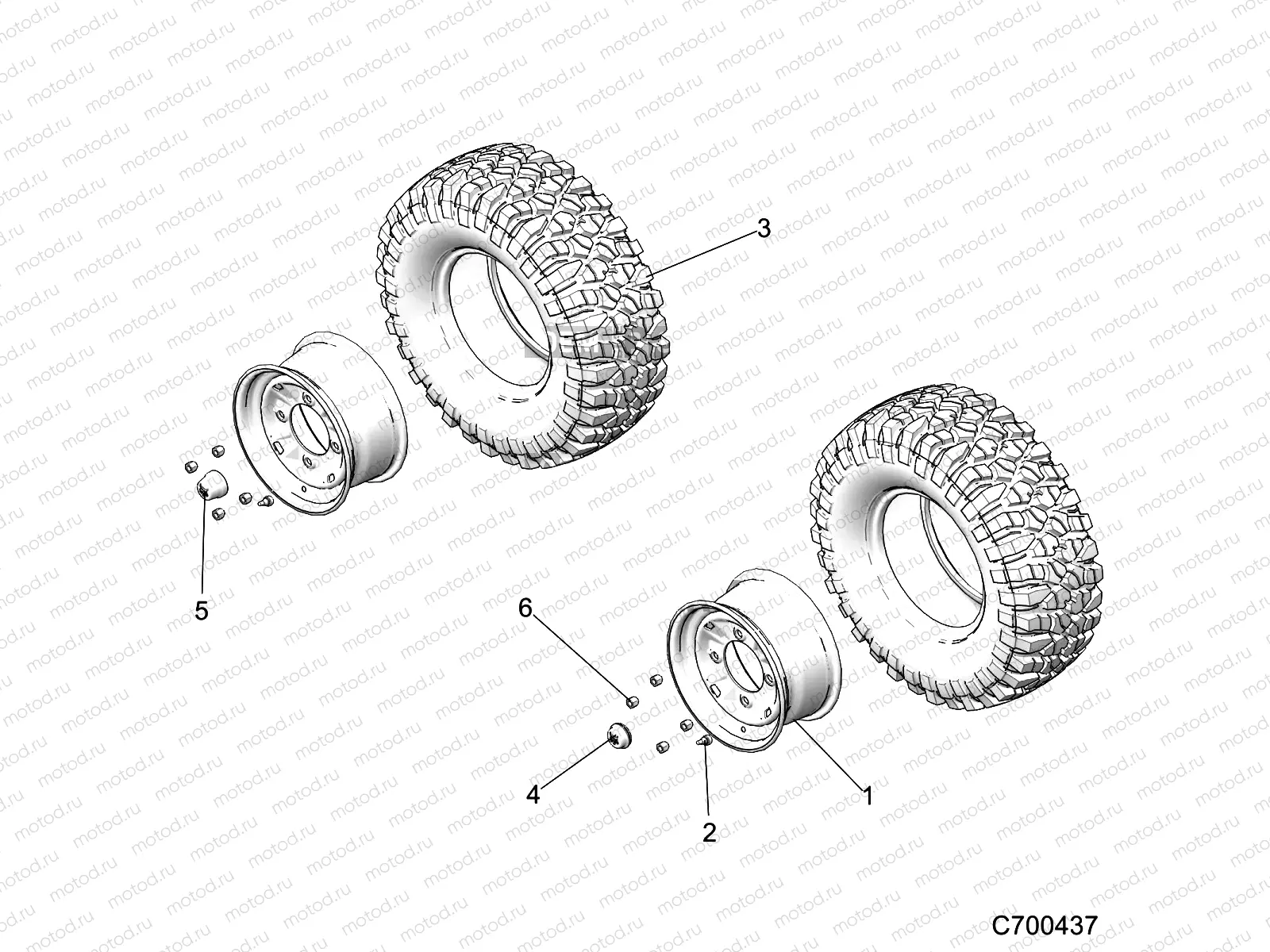 WHEELS - D22P4ED4B4/FD4B4 (C700437) | WHEELS - D22P4ED4B4/FD4B4 (C700437)