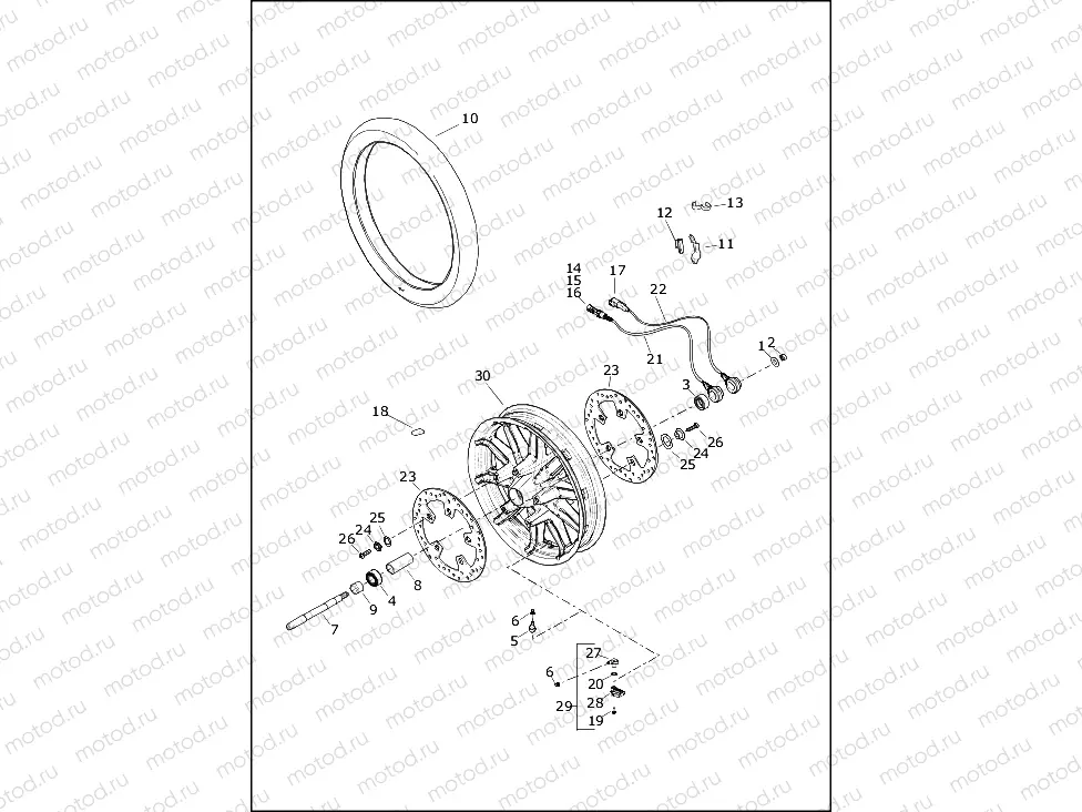 WHEELS, FRONT, CAST (1 OF 2)