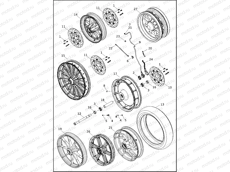 WHEELS, FRONT, CAST AND SLOTTED (1 OF 2)