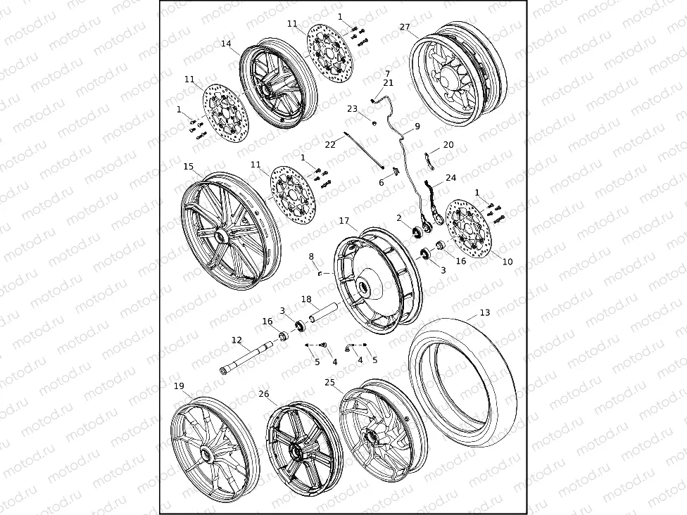 WHEELS, FRONT, CAST AND SLOTTED (2 OF 2)
