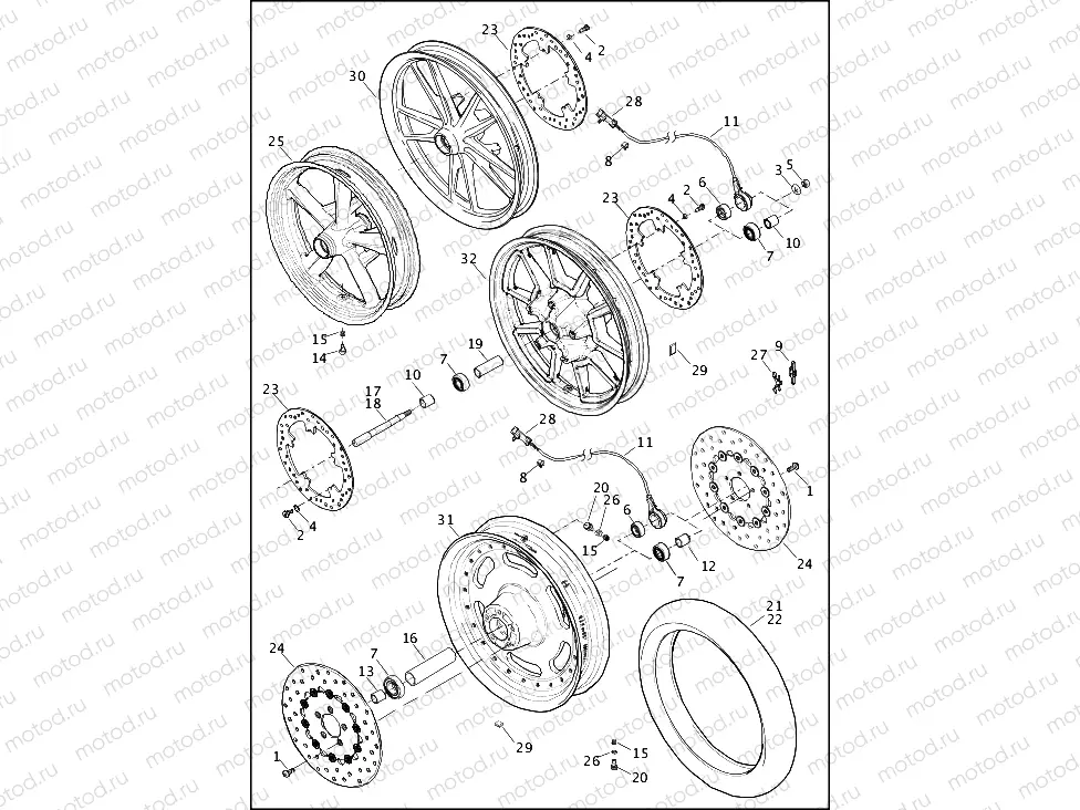 WHEELS, FRONT, CAST AND SLOTTED