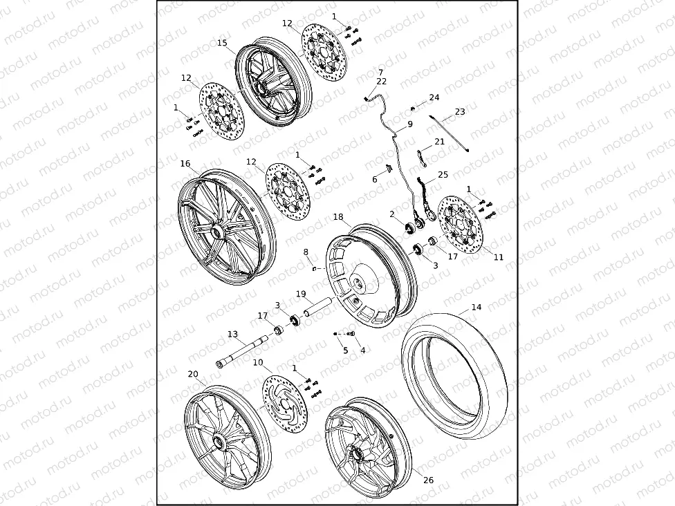 WHEELS, FRONT, CAST AND SLOTTED