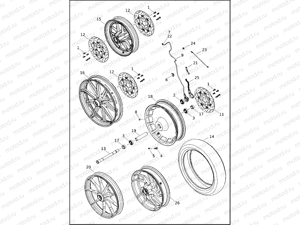 WHEELS, FRONT, CAST AND SLOTTED