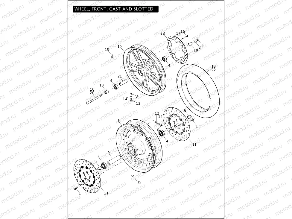 WHEELS, FRONT, CAST & SLOTTED