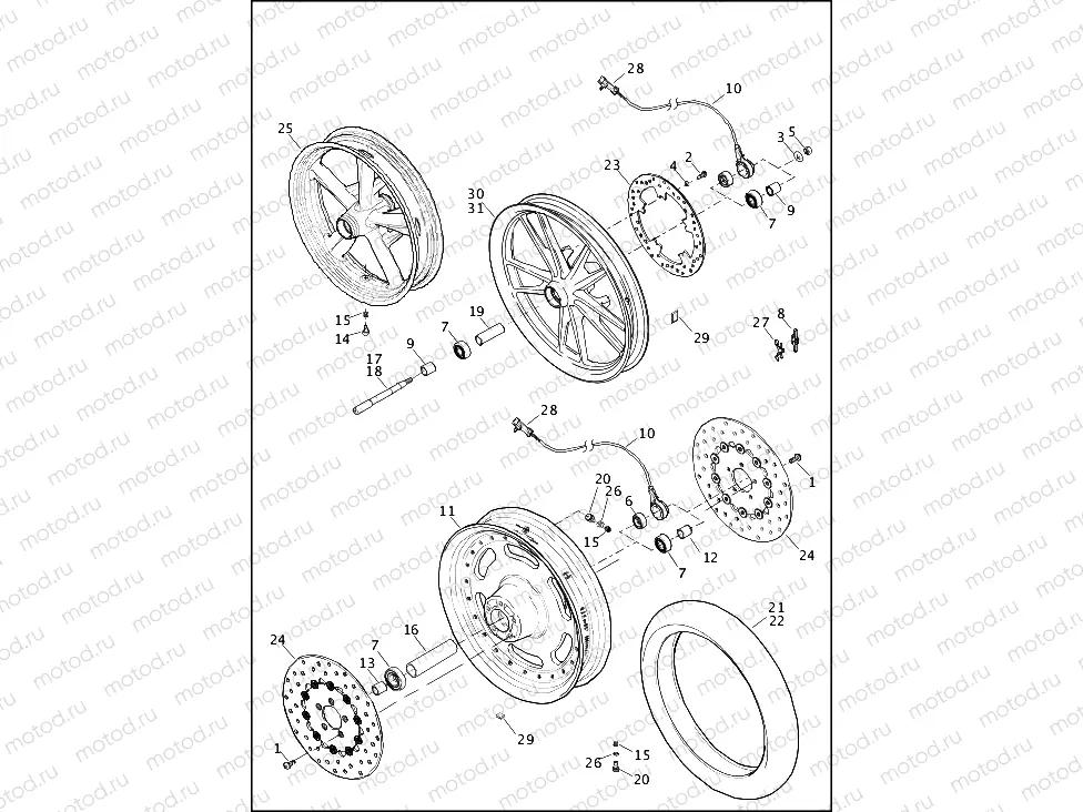 WHEELS, FRONT, CAST & SLOTTED