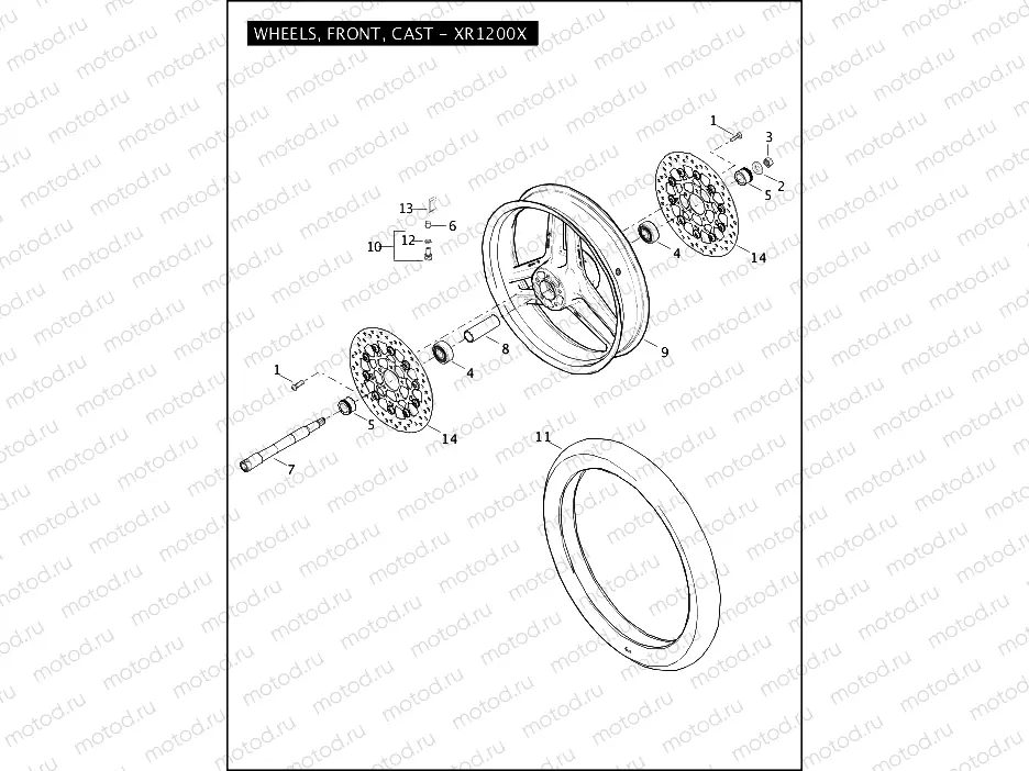 WHEELS, FRONT, CAST - XR1200X