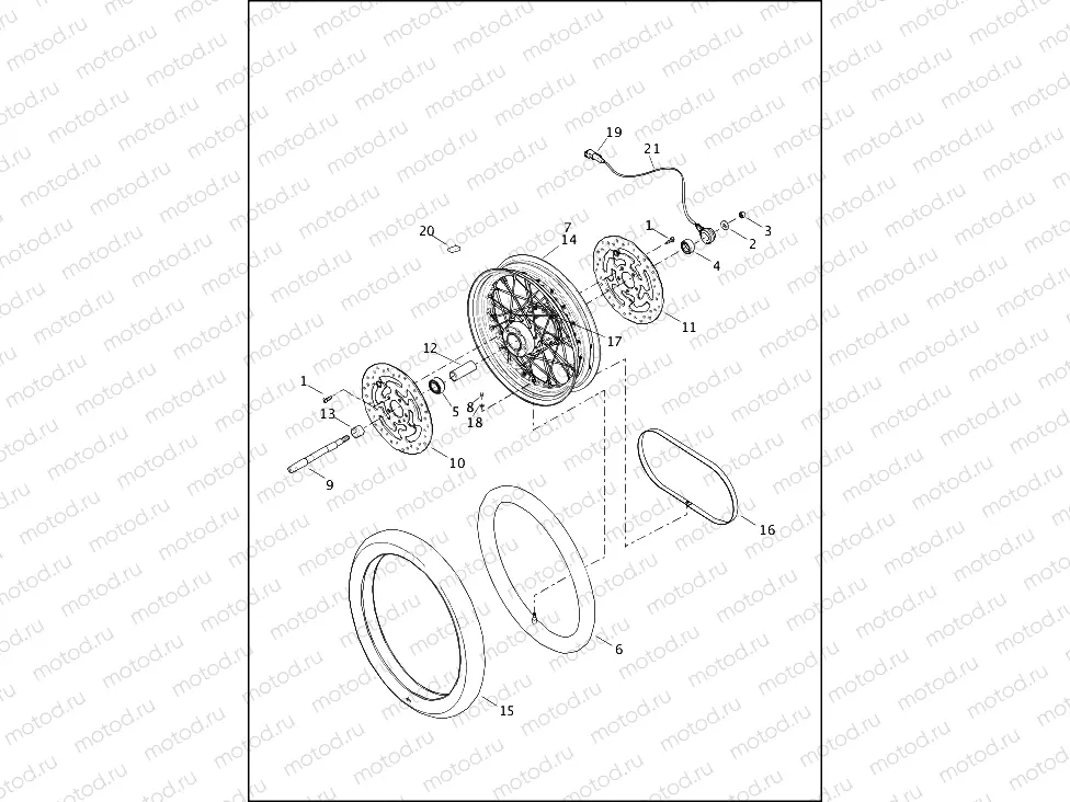 WHEELS, FRONT, LACED