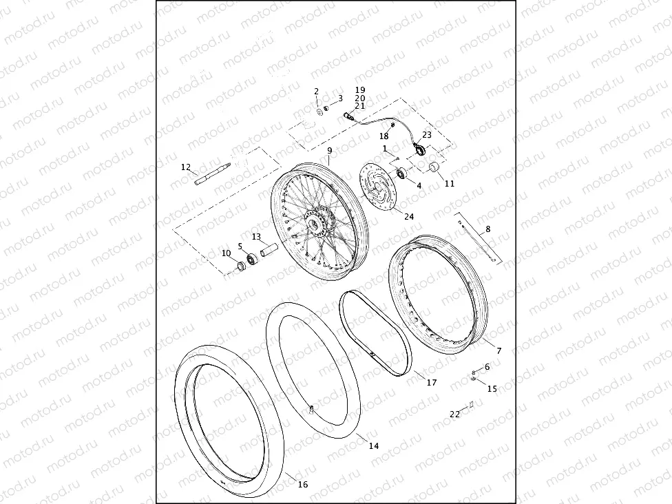 WHEELS, FRONT, LACED - XL1200C, XL1200CB, XL1200CP, XL1200V