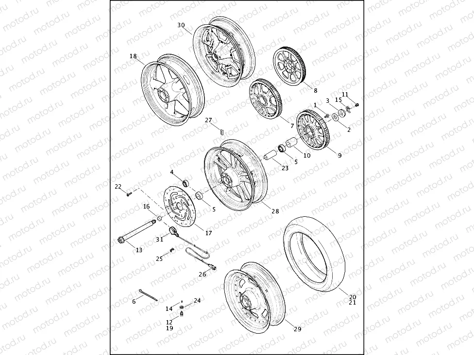 WHEELS, REAR, CAST AND SLOTTED