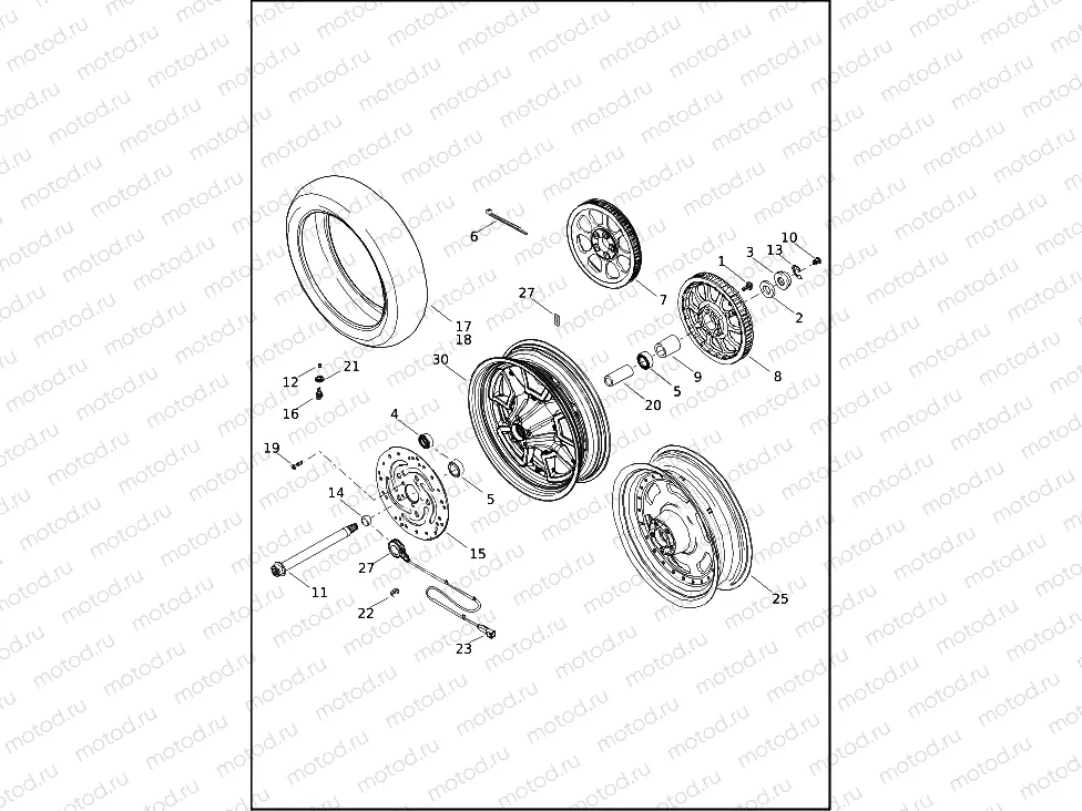 WHEELS, REAR, CAST AND SLOTTED