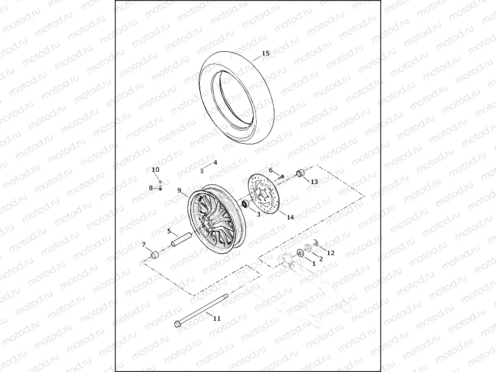 WHEELS, REAR, CAST - NON-ABS